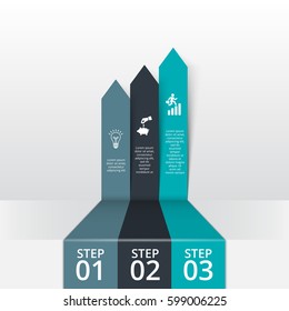Vector arrows for infographic. Template for diagram, graph, presentation and chart. Business concept with 3 options, parts, steps or processes. Abstract background.