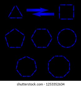 Las flechas vectoriales son infográficas en varias figuras. Plantilla para diagrama, gráfico, presentación y gráfico. Concepto de negocio.