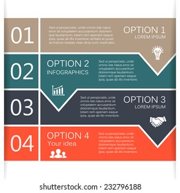 Vector arrows lines infographic. Template for diagram, graph, presentation and chart. Business concept with 4 options, parts, steps or processes. Abstract background.