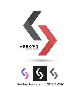 Vector Arrows Origami Fold, Abstract Letter S Logo. Professional Brand Identity Graphics.