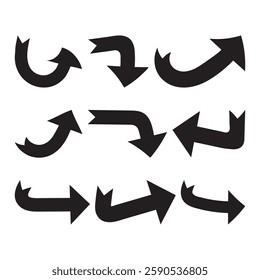 Vector Arrows Pack Twisted and Curved Arrows