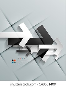 Diseño moderno de papel con flechas vectoriales