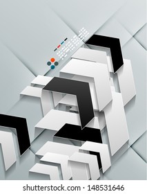 Diseño moderno de papel con flechas vectoriales