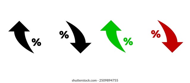 Vector arrows, price increase, decrease
Arrow icons
Discount, promotion, sale
Price reduction
