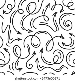 Vector arrows seamless pattern. Pattern abstract business background. Hand drawn vector  arrows.