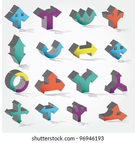 vector arrows set 3D