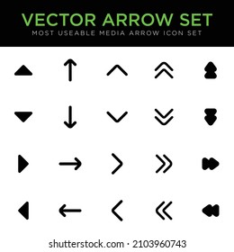 Vector Arrows Set of 4 different styles in black and white color