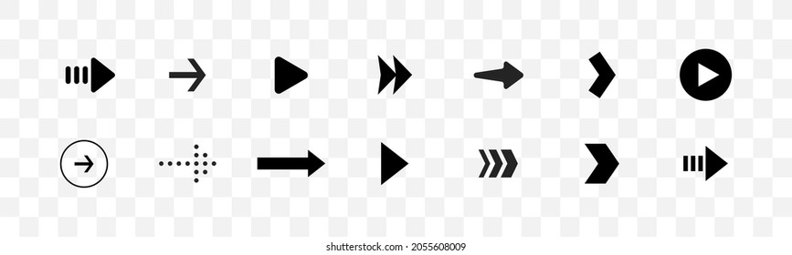 Se han fijado flechas vectoriales. Iconos de flecha. Signo de flecha. Gráfico vectorial