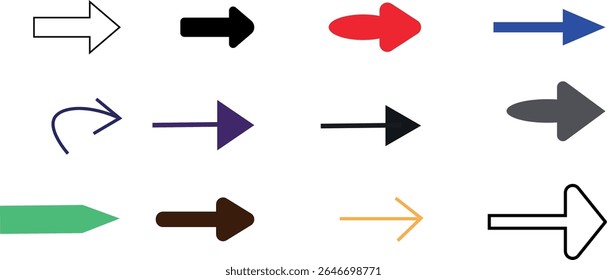 Vector arrows set, buttons arrows, icons arrows images 