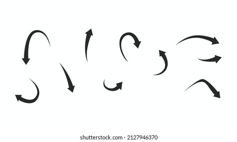 Vector Arrows Set. Vector isolated editable black and white arrows illustration set