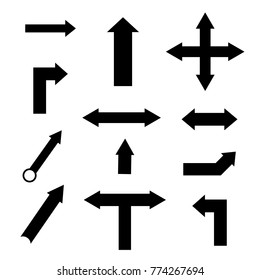 Vector of arrows set isolated on a white background.