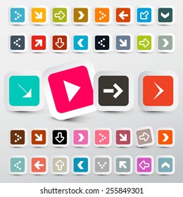 Vector Arrows Set on Colorful Papers