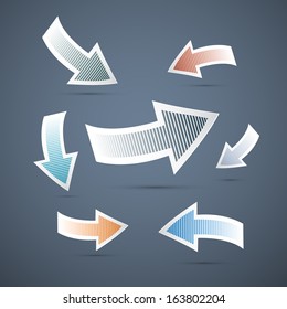 Vector Arrows Set on Dark Background
