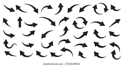 Vektorpfeile nach oben. Satz von aufsteigenden Pfeilen, Pfeil-nach-oben-Symbole. Satz der Pfeile für die Erhöhung der Kurve. Wachstumspiktogramm einzeln. Vektorgrafik.