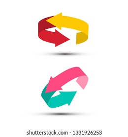 Vector Arrows Set. Up, Down, Left and Right Creative Double Arrow Concept for Company Logo or Applications.