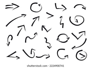 Vector arrows set.Grunge brush arrows.