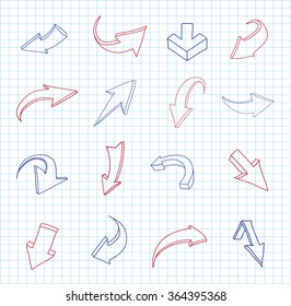 Vector arrows set.Hand drawn arrows.