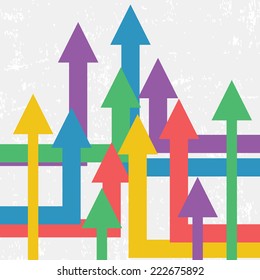 Vector Arrows Showing Growth. Vector Background. Retro Business Template 