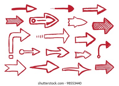 Vector arrows sketch set
