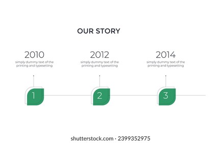 Infografía de la línea de tiempo de las flechas del vector, gráfico de diagrama, presentación del gráfico. Concepto de infografía empresarial con opciones, partes, pasos, procesos. 3 periodos de tiempo y puntos. Años del pasado al futuro.