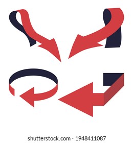 vector arrows of an unusual shape. angular and soft curves.