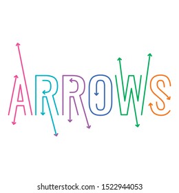 vector arrows word ve arrows signs concept