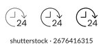Vector art of 24 hour service icon symbol of all day open shop or store customer support and help center sign vector illustration