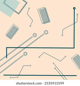 vector art. abstract background with four color combination: cream, light green, navy, forest green 
