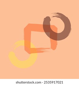 vector art. abstract background with four color combination: cream, yellow, orange, brown 