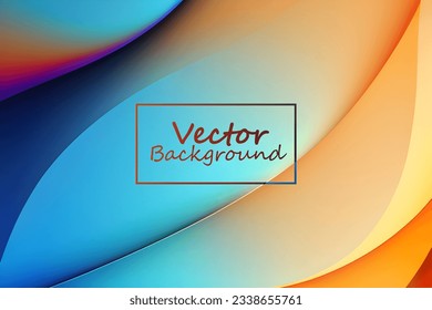Vector art abstract of blue and orange colors tone. Background wallpaper of line and curve. SSTKabstract.