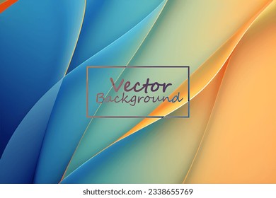 Vector art abstract of blue and orange colors tone. Background wallpaper of line and curve. SSTKabstract.