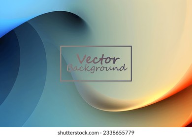 Vector art abstract of blue and orange colors tone. Background wallpaper of line and curve. SSTKabstract.