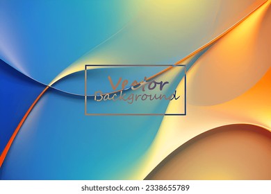 Vector art abstract of blue and orange colors tone. Background wallpaper of line and curve. SSTKabstract.