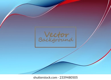 Arte vectorial abstracto de tonos azules y rojos. Papel de fondo y colores de línea. Juego de tarjetas y afiches.