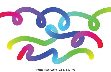 Arte vectorial de líneas de degradado de colores abstractos crean un diseño