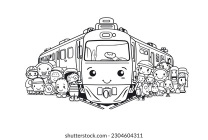 Vector Art, Abstract Doodles, Cartoon Train
