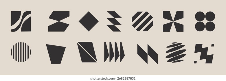 Vector art of abstract geometric shape on beige background. Y2k design element vector illustration