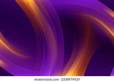 Vector art abstract of golden purple colors tone. Background wallpaper of line and curve.