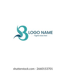 Vector art of abstract letter b logo design isolated on white background