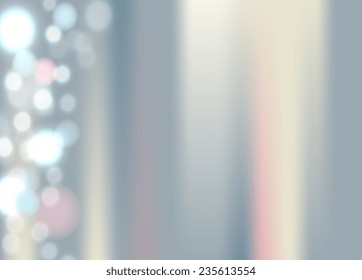 Vector art. Abstract light. Merry Christmas and Happy New Year. Illustration of soft colored unfocused background. Web and mobile interface template. Pastel colors blue aquamarine pink beige. Metalic