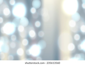 Vector art. Abstract light. Merry Christmas and Happy New Year. Illustration of soft colored unfocused background. Web and mobile interface template. Pastel colors blue aquamarine pink beige. Metallic