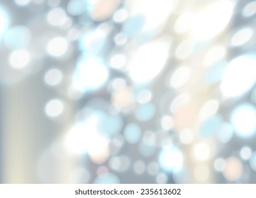 Vector art. Abstract light. Merry Christmas and Happy New Year. Illustration of soft colored unfocused background. Web and mobile interface template. Pastel colors blue aquamarine pink beige. Metallic