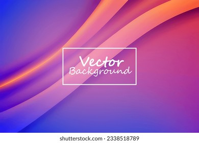 Arte vectorial abstracto de tonos claros morados y anaranjados. Fondo de pantalla de fondo de línea y curva.
