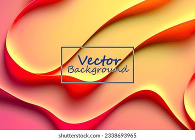 Arte vectorial abstracto de tonos rosa y amarillo. Fondo de pantalla de fondo de línea y curva.