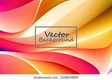 Vector art abstract of pink and yellow colors tone. Background wallpaper of line and curve. SSTKabstract.