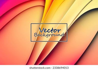 Arte vectorial abstracto de tonos rosa y amarillo. Fondo de pantalla de fondo de línea y curva.