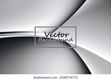 Arte vectorial abstracto de tonos de plata y gris. Fondo de pantalla de fondo de línea y curva.