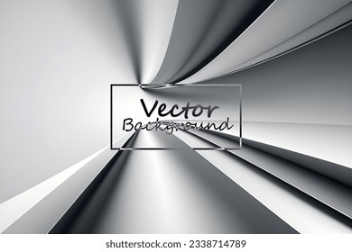 Arte vectorial abstracto de tonos de plata y gris. Fondo de pantalla de fondo de línea y curva.