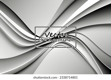 Arte vectorial abstracto de tonos de plata y gris. Fondo de pantalla de fondo de línea y curva.