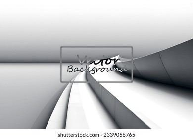 Arte vectorial abstracto de tonos de plata y blanco. Fondo de pantalla de fondo de línea y curva.
